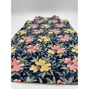 Chico's Shift Dress Women 2(Large) Multicolor Knit Floral Sleeveless Henley Neck